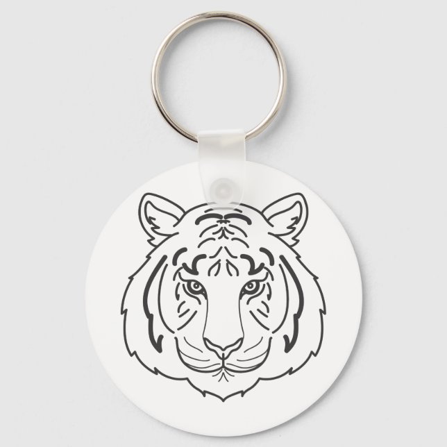Tiger Illustration Nyckelring (Framsida)
