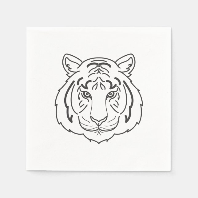 Tiger Illustration Pappersservett (Framsidan)