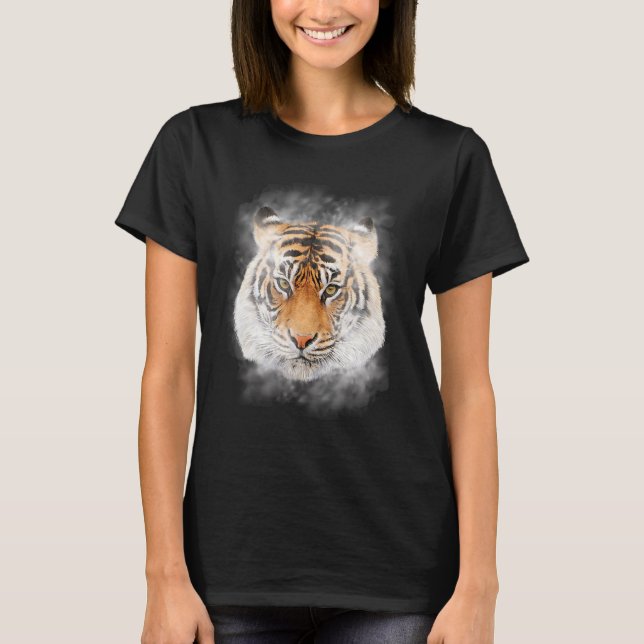 Tiger Illustration Tiger Tiger Head Illustration T Shirt (Framsida)