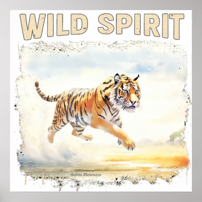 Tiger in Action - Wild Spirit Poster (Framsidan)