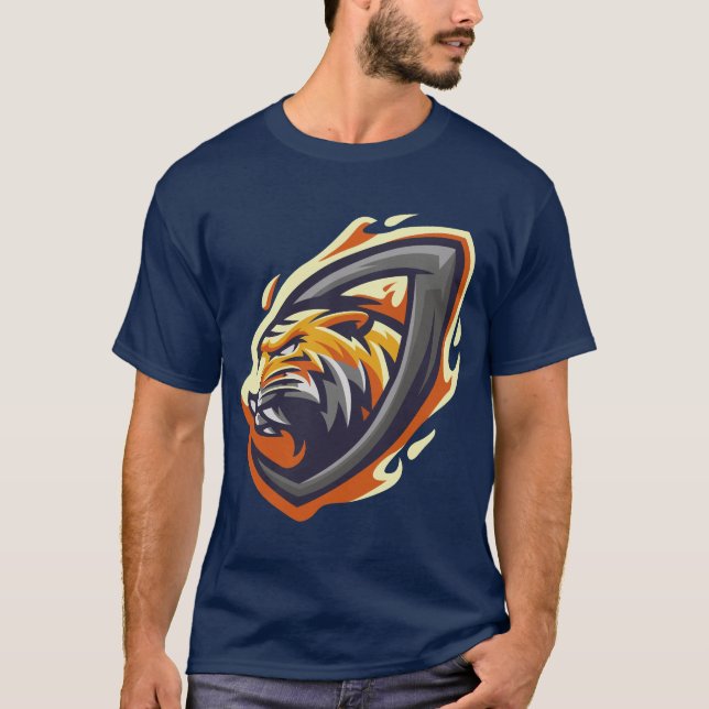 Tiger in fire ring t shirt (Framsida)