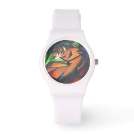 Tiger in Geometric Art Stil Franz Marc Armbandsur