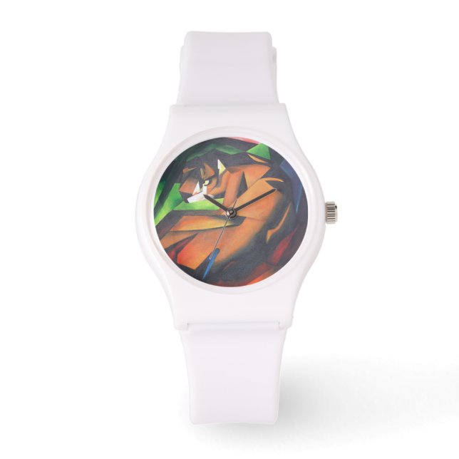 Tiger in Geometric Art Stil Franz Marc Armbandsur (Framsida)