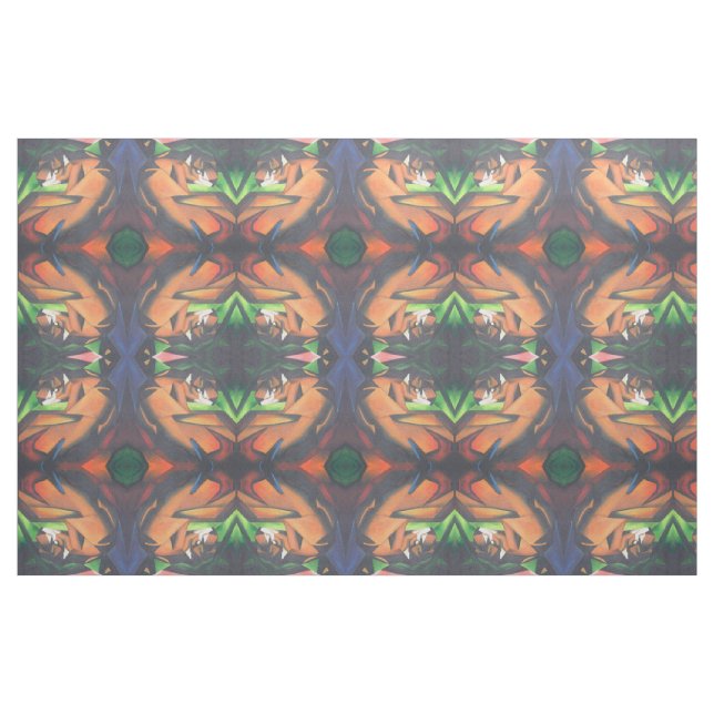 Tiger in Geometric Art Stil Franz Marc Tyg (Fat Quarter)