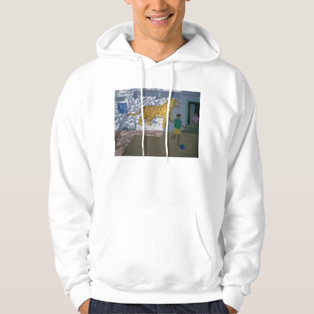 Tiger Indien Sweatshirt Med Luva (Framsida)