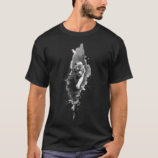 Tiger Ink Wash Dark Art T-Shirt (Framsida)