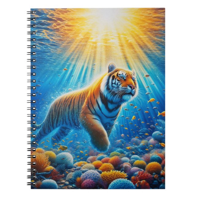 Tiger inne i havet anteckningsbok (Framsidan)