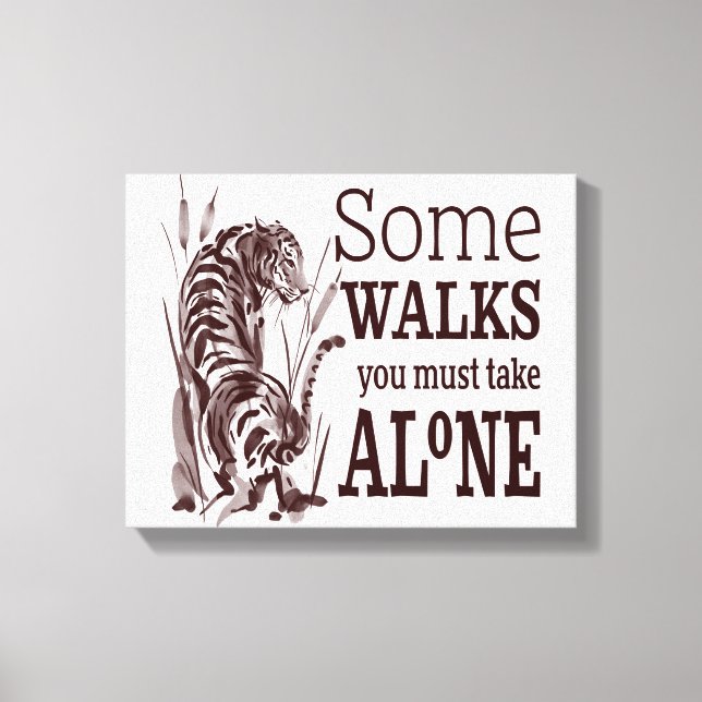 Tiger Japansk Art Stil Motivational Quote Canvastryck (Framsida)
