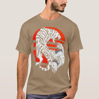 Tiger Japansk Art Wave Predator Wildlife Wilderne T Shirt