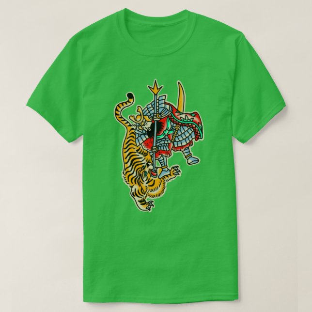 Tiger Japansk traditionell tatuering T Shirt (Design framsida)