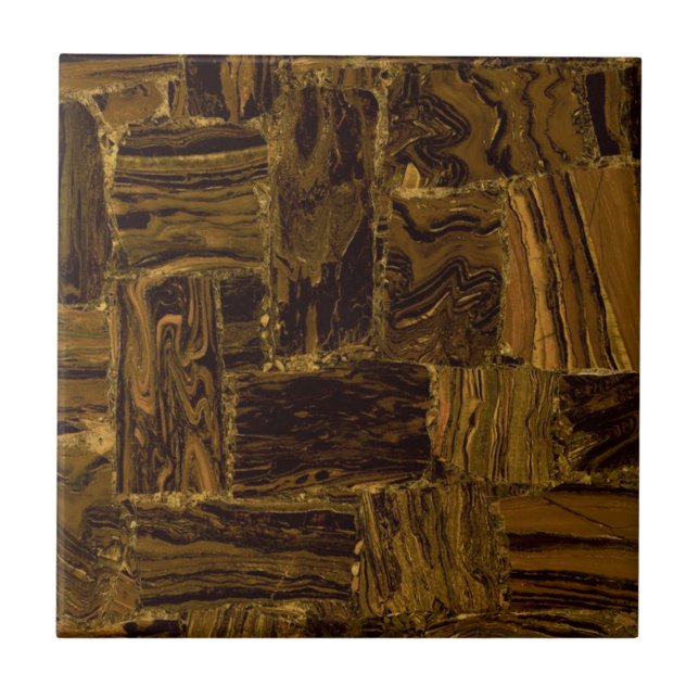 Tiger Järn Gemstone Print Backsplash Ceramic Tile Kakelplatta (Framsidan)