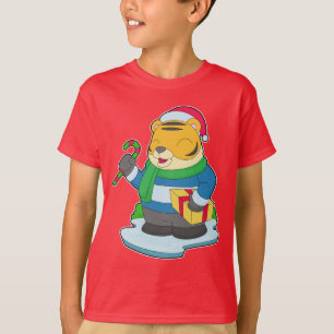 Tiger jul Candy cane T Shirt