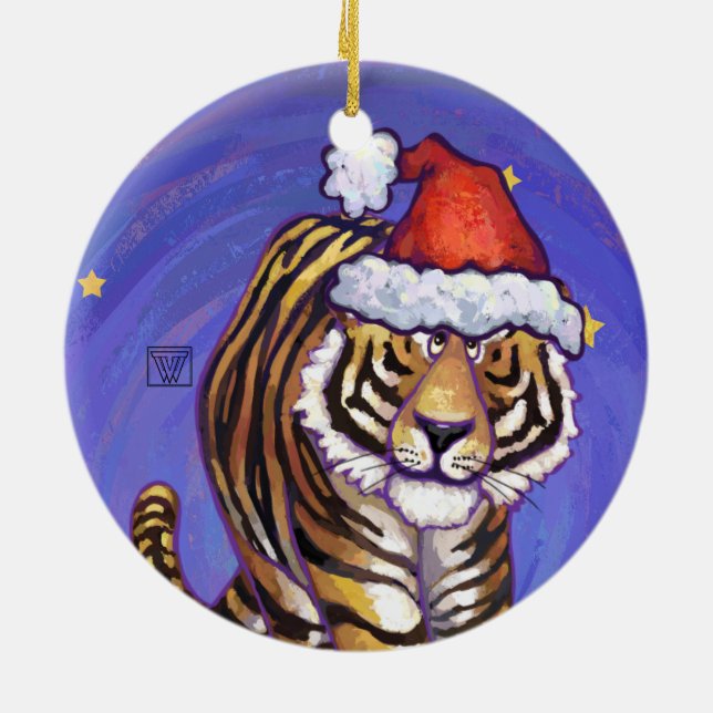 Tiger jul julgransprydnad keramik (Baksidan)