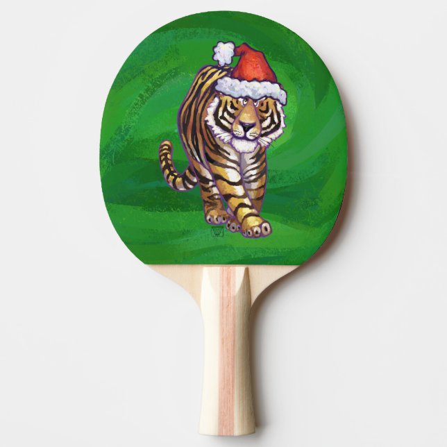 Tiger jul på Grönt Pingisracket (Framsidan)