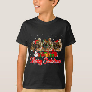 Tiger jul Pajama Funny Julafton Ljus Animals L T Shirt