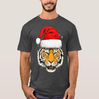 Tiger jul Santa Hat Julafton ger ut Kids Boys T Shirt