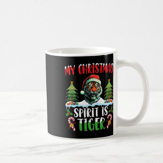 Tiger jul Santa hatt Xmas Min julstämning Kaffemugg (Höger)