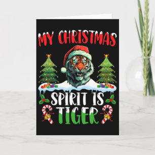 Tiger jul Santa hatt Xmas Min julstämning Kort