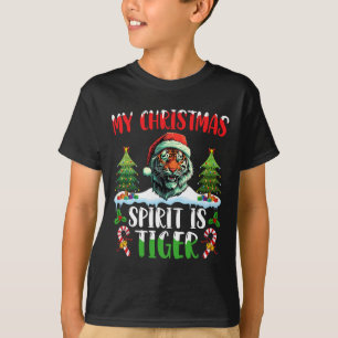 Tiger jul Santa hatt Xmas Min julstämning T Shirt