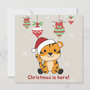 Tiger jul snö vinterdjur Tiger Inbjudan