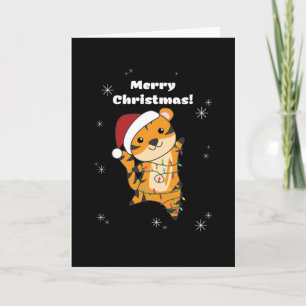 Tiger jul snö vinterdjur Tiger Kort