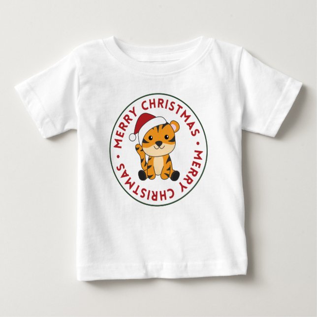 Tiger jul Snö Winter Animals Tiger T Shirt (Framsida)