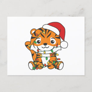 Tiger jul Winter Animals Helgdag Tigers Helg Vykort