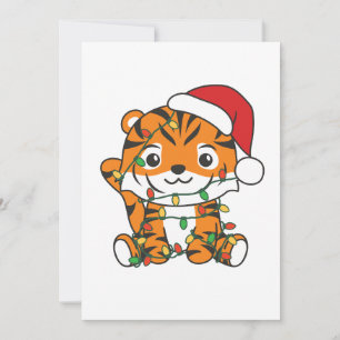 Tiger jul Winter Animals Helgdag Tigers Julkort
