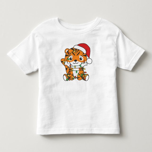 Tiger jul Winter Animals Helgdag Tigers T Shirt (Framsida)