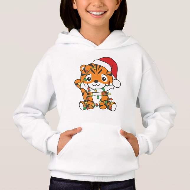 Tiger jul Winter Animals Helgdag Tigers T Shirt (Framsida)