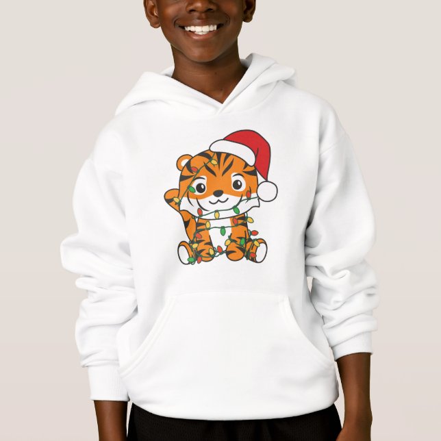 Tiger jul Winter Animals Helgdag Tigers T Shirt (Framsida)