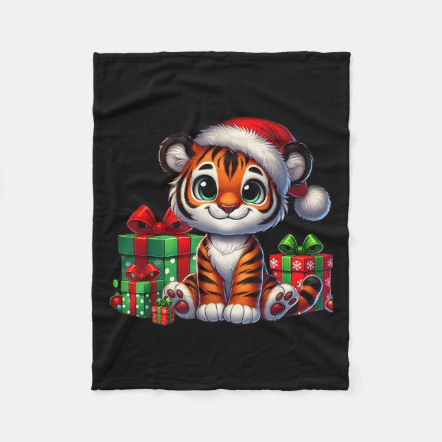 Tiger Julafton Lighting Santa Hat Tiger jul Fleecefilt (Framsidan)