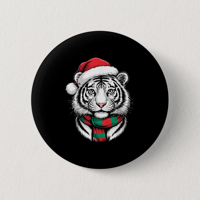Tiger Julafton Santa Hat F juldräkt Knapp (Framsida)