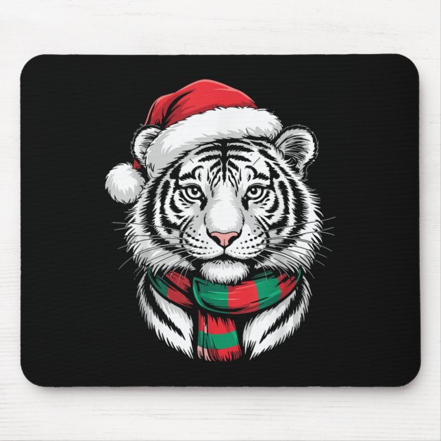 Tiger Julafton Santa Hat F juldräkt Musmatta (Framsidan)