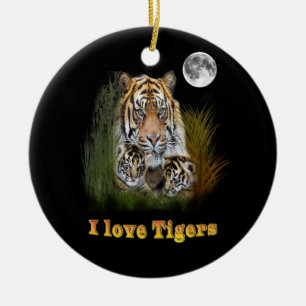 Tiger Julgransprydnad Keramik