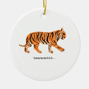 Tiger Julgransprydnad Keramik