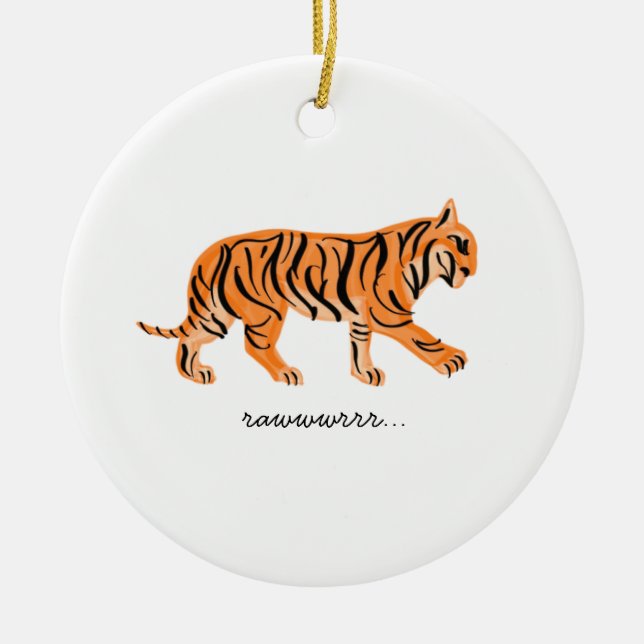 Tiger Julgransprydnad Keramik (Framsidan)