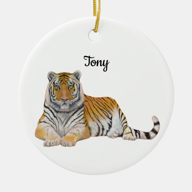 Tiger Julgransprydnad Keramik (Framsidan)