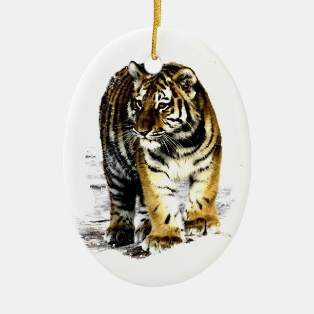 Tiger Julgransprydnad Keramik (Framsidan)