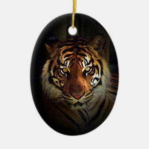 Tiger Julgransprydnad Keramik