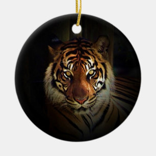 Tiger Julgransprydnad Keramik