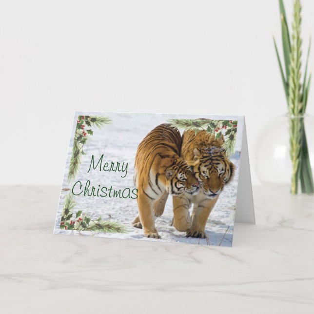 Tiger julkort helgkort (Framsida)
