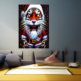 Tiger Jultomten | AI Art Poster