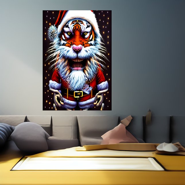 Tiger Jultomten | AI Art Poster (Skapare uppladdad)