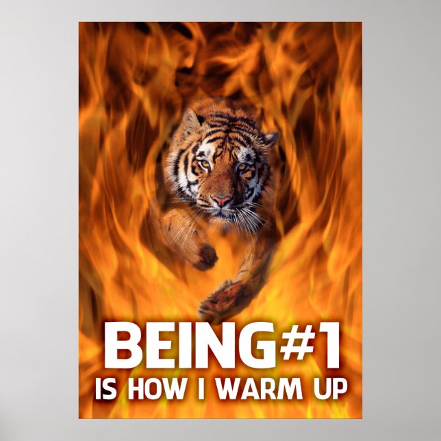 Tiger Jumping through Flames Poster (Framsidan)