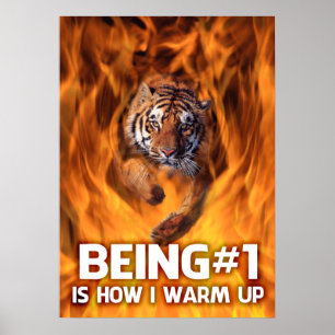 Tiger Jumping through Flames Poster
