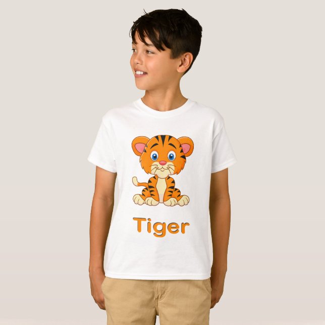 Tiger Jungen  T Shirt (Hel framsida)