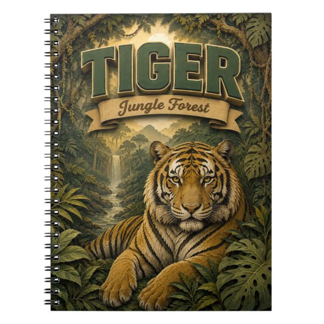 Tiger Jungle Forest POPCUT Anteckningsbok (Framsidan)