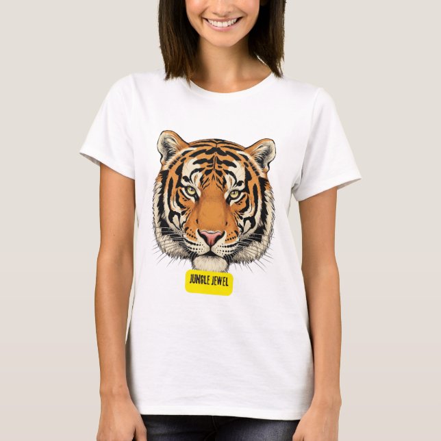 Tiger. Jungle Jewel T Shirt (Framsida)