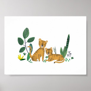 Tiger Jungle Safari barnpojke Poster